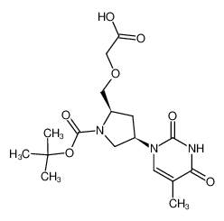 (2R,4R)-2-Carboxymethoxymethyl-4-(5-methyl-2,4-dioxo-3,4-dihydro-2H-pyrimidin-1-yl)-pyrrolidine-1-carboxylic acid tert-butyl ester CAS:289495-42-7 manufacturer & supplier