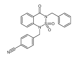 4-((3-benzyl-2,2-dioxido-4-oxo-3,4-dihydro-1H-benzo[c][1,2,6]thiadiazin-1-yl)methyl)benzonitrile CAS:289659-31-0 manufacturer & supplier