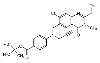 tert-butyl 4-[N-[7-chloro-2-hydroxymethyl-3-methyl-4-oxo-3,4-dihydroquinazolin-6-ylmethyl]-N-(prop-2-ynyl)amino]benzoate CAS:289686-88-0 manufacturer & supplier