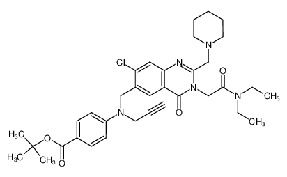 tert-butyl 4-[N-[7-chloro-3-diethylcarbamoylmethyl-4-oxo-2-piperidin-1-ylmethyl-3,4-dihydroquinazolin-6-ylmethyl]-N-(prop-2-ynyl)amino]benzoate CAS:289687-05-4 manufacturer & supplier