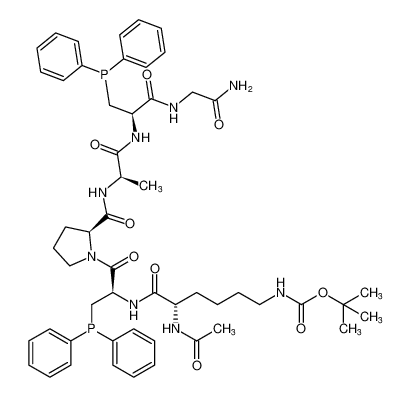 tert-butyl ((S)-5-acetamido-6-(((R)-1-((S)-2-(((R)-1-(((R)-1-((2-amino-2-oxoethyl)amino)-3-(diphenylphosphaneyl)-1-oxopropan-2-yl)amino)-1-oxopropan-2-yl)carbamoyl)pyrrolidin-1-yl)-3-(diphenylphosphaneyl)-1-oxopropan-2-yl)amino)-6-oxohexyl)c