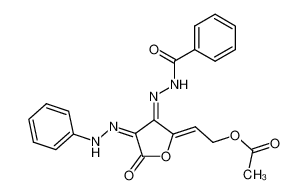 2-(3-(2-benzoylhydrazineylidene)-5-oxo-4-(2-phenylhydrazineylidene)dihydrofuran-2(3H)-ylidene)ethyl acetate CAS:29029-99-0 manufacturer & supplier