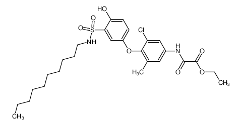 N-[3-chloro-4-(3-decylsulfamoyl-4-hydroxy-phenoxy)-5-methyl-phenyl]-oxamic acid ethyl ester CAS:290349-53-0 manufacturer & supplier