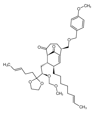 (-)-(1S,5R,8R,9S)-5-(4-methoxy-benzyloxymethyl)-9-[(R)-2-methoxymethoxy-2-((E)-2-pent-3-enyl-[1,3]dioxolan-2-yl)-ethyl]-8-(E)-oct-6-enyl-bicyclo[4.3.1]dec-6-ene-2,10-dione CAS:290813-01-3 manufacturer & supplier