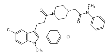 2-(4-(3-(5-chloro-2-(4-chlorophenyl)-1-methyl-1H-indol-3-yl)propanoyl)piperazin-1-yl)-N-methyl-N-phenylacetamide CAS:290831-66-2 manufacturer & supplier