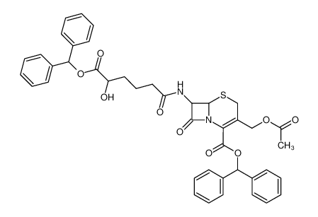 (6R)-3-acetoxymethyl-7t-((Ξ)-5-benzhydryloxycarbonyl-5-hydroxy-pentanoylamino)-8-oxo-(6rH)-5-thia-1-aza-bicyclo[4.2.0]oct-2-ene-2-carboxylic acid benzhydryl ester CAS:29121-18-4 manufacturer & supplier