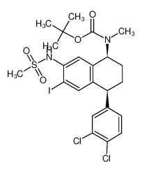 Cis-(1S)-N-methyl-N-tert-butoxycarbonyl-6-(iodo)-7-((methylsulphonyl)amino)-4-(3,4-dichlorophenyl)-1,2,3,4-tetrahydro-1-naphthalenamine CAS:291306-58-6 manufacturer & supplier