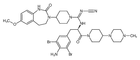 (R,E)-N-(3-(4-amino-3,5-dibromophenyl)-1-(4-(4-methylpiperazin-1-yl)piperidin-1-yl)-1-oxopropan-2-yl)-N'-cyano-4-(7-methoxy-2-oxo-1,2,4,5-tetrahydro-3H-benzo[d][1,3]diazepin-3-yl)piperidine-1-carboximidamide CAS:291509-94-9 manufacturer & su