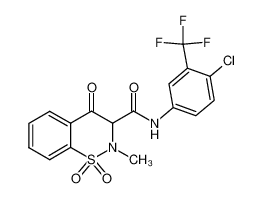 2-methyl-1,1,4-trioxo-1,2,3,4-tetrahydro-1λ6-benzo[e][1,2]thiazine-3-carboxylic acid 4-chloro-3-trifluoromethyl-anilide CAS:29151-79-9 manufacturer & supplier