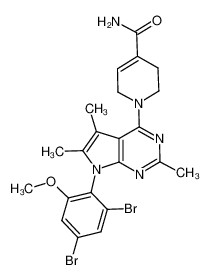 1-(7-(2,4-dibromo-6-methoxyphenyl)-2,5,6-trimethyl-7H-pyrrolo[2,3-d]pyrimidin-4-yl)-1,2,3,6-tetrahydropyridine-4-carboxamide CAS:291538-89-1 manufacturer & supplier