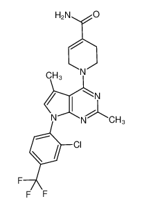 1-(7-(2-chloro-4-(trifluoromethyl)phenyl)-2,5-dimethyl-7H-pyrrolo[2,3-d]pyrimidin-4-yl)-1,2,3,6-tetrahydropyridine-4-carboxamide CAS:291539-37-2 manufacturer & supplier