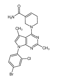 1-(7-(4-bromo-2-chlorophenyl)-2,5-dimethyl-7H-pyrrolo[2,3-d]pyrimidin-4-yl)-1,2,5,6-tetrahydropyridine-3-carboxamide CAS:291539-50-9 manufacturer & supplier