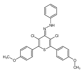 3,5-dichloro-2,6-bis-(4-methoxy-phenyl)-thiopyran-4-one phenylhydrazone CAS:2916-82-7 manufacturer & supplier