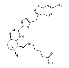 (Z)-7-((1R,2S,3S,4S)-3-(5-((6-methylbenzofuran-3-yl)methyl)thiophene-2-carboxamido)bicyclo[2.2.1]heptan-2-yl)hept-5-enoic acid CAS:291745-84-1 manufacturer & supplier