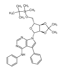 {7-[(3aR,4R,6R,6aR)-6-(tert-Butyl-dimethyl-silanyloxymethyl)-2,2-dimethyl-tetrahydro-furo[3,4-d][1,3]dioxol-4-yl]-5-phenyl-7H-pyrrolo[2,3-d]pyrimidin-4-yl}-phenyl-amine CAS:291759-39-2 manufacturer & supplier