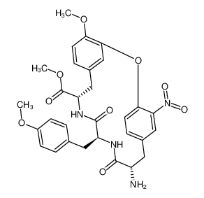 (9S,12S,15S)-15-Amino-4-methoxy-12-(4-methoxy-benzyl)-19-nitro-11,14-dioxo-2-oxa-10,13-diaza-tricyclo[15.2.2.13,7]docosa-1(20),3,5,7(22),17(21),18-hexaene-9-carboxylic acid methyl ester CAS:291781-68-5 manufacturer & supplier