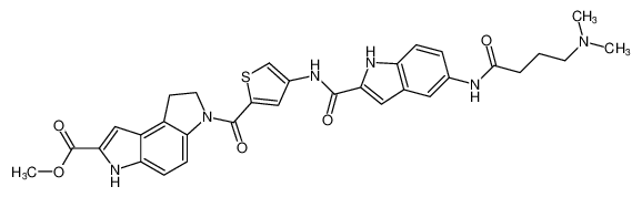 Benzo[1,2-b:4,3-b']dipyrrole-2-carboxylic acid,6-[[4-[[[5-[[4-(dimethylamino)-1-oxobutyl]amino]-1H-indol-2-yl]carbonyl]amino]-2-thienyl]carbonyl]-3,6,7,8-tetrahydro-, methyl ester CAS:292069-46-6 manufacturer & supplier