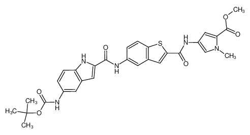 4-({5-[(5-tert-Butoxycarbonylamino-1H-indole-2-carbonyl)-amino]-benzo[b]thiophene-2-carbonyl}-amino)-1-methyl-1H-pyrrole-2-carboxylic acid methyl ester CAS:292069-66-0 manufacturer & supplier