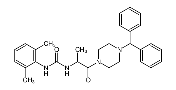 Piperazine,1-[2-[[[(2,6-dimethylphenyl)amino]carbonyl]amino]-1-oxopropyl]-4-(diphenylmethyl)- CAS:292627-89-5 manufacturer & supplier