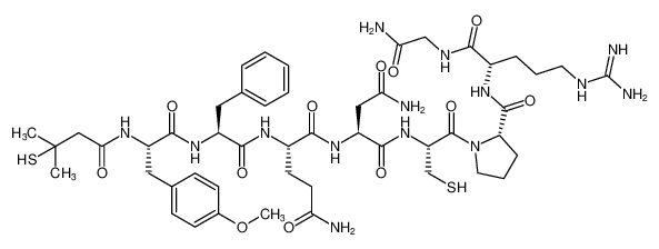 Glycinamide,N-(3-mercapto-3-methyl-1-oxobutyl)-O-methyl-L-tyrosyl-L-phenylalanyl-L-glutaminyl-L-asparaginyl-L-cysteinyl-L-prolyl-L-arginyl- CAS:292631-07-3 manufacturer & supplier