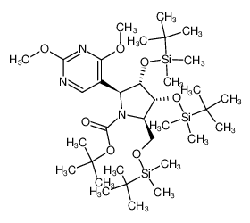 N-tert-Butoxycarbonyl-2,3,5-O-tris(tert-butyldimethylsilyl)-1,4-dideoxy-1-(2',4'-dimethoxypyrimidin-5'-yl)-1,4-imino-D-ribitol CAS:293297-88-8 manufacturer & supplier