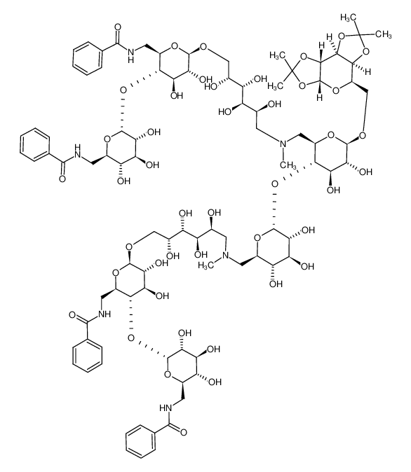 6,6'-N,N'-bis[6,6'-bis-benzamido-6,6'-dideoxy-β-maltosyl-(1-6)-D-galactit-1-yl]-6,6'-dideoxy-6,6'-dimethylamino-β-maltosyl-(1-6)-1,2:3,4-di-O-isopropylidene-α-D-galactopyranose CAS:293298-92-7 manufacturer & supplier