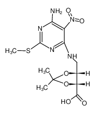 5-[(6-amino-2-methylsulfanyl-5-nitro-pyrimidin-4-ylamino)-methyl]-2,2-dimethyl-[1,3]dioxolane-4-carboxylic acid CAS:29449-37-4 manufacturer & supplier