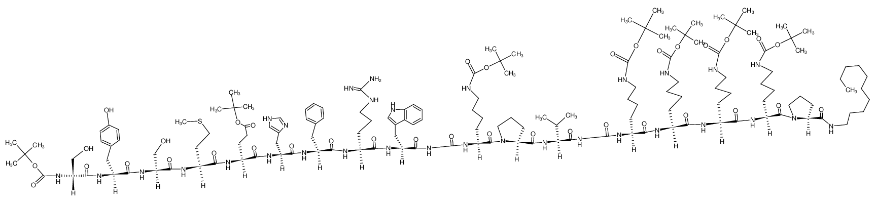 Boc-D-Ser-Tyr-Ser-Met-Glu(OBut)-His-Phe-Arg-Trp-Gly-Lys(Boc)-Pro-Val-Gly-Lys(Boc)-Lys(Boc)-Lys(Boc)-Lys(Boc)-Pro-NH-(CH2)9-CH3 CAS:29449-70-5 manufacturer & supplier