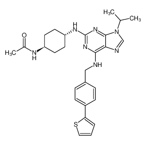 Acetamide,N-[trans-4-[[9-(1-methylethyl)-6-[[[4-(2-thienyl)phenyl]methyl]amino]-9H-purin-2-yl]amino]cyclohexyl]- CAS:294647-69-1 manufacturer & supplier