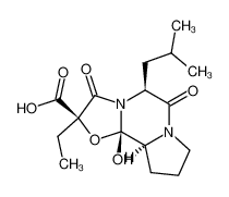 2-ethyl-10b-hydroxy-5-isobutyl-3,6-dioxo-octahydro-oxazolo[3,2-a]pyrrolo[2,1-c]pyrazine-2-carboxylic acid CAS:29475-01-2 manufacturer & supplier