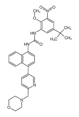 1-(5-tert-Butyl-2-methoxy-3-nitro-phenyl)-3-[4-(6-morpholin-4-ylmethyl-pyridin-3-yl)-naphthalen-1-yl]-urea CAS:294850-55-8 manufacturer & supplier