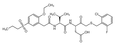 (S)-5-((2-chloro-6-fluorobenzyl)thio)-3-((S)-2-(2-(2-ethoxy-5-(propylsulfonyl)phenyl)acetamido)-3-methylbutanamido)-4-oxopentanoic acid CAS:294859-88-4 manufacturer & supplier