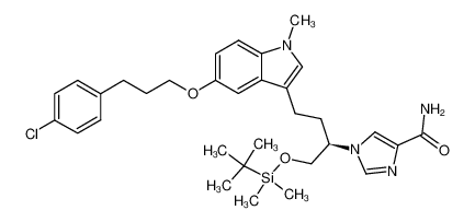 1-{(R)-1-(tert-butyldimethylsilyloxy)-4-[5-(3-(4-chlorophenyl)propoxy)-1-methylindol-3-yl]-2-butyl}imidazole-4-carboxamide CAS:294863-07-3 manufacturer & supplier