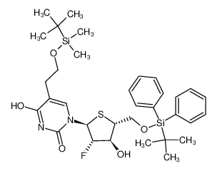 5-(2-tert-butyldimethylsilyloxyethyl)-1-(5-O-(tert-butyldiphenylsilyl)-2-deoxy-2-fluoro-4-thio-α-D-arabinopentofuranosyl)uracil CAS:294867-99-5 manufacturer & supplier