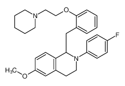 2-(4-fluorophenyl)-6-methoxy-1-(2-(2-(piperidin-1-yl)ethoxy)benzyl)-1,2,3,4-tetrahydroisoquinoline CAS:295320-20-6 manufacturer & supplier