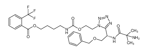 (S)-4-(((2-(5-(1-(2-amino-2-methylpropanamido)-2-(benzyloxy)ethyl)-1H-tetrazol-1-yl)ethoxy)carbonyl)amino)butyl 2-(trifluoromethyl)benzoate CAS:295335-23-8 manufacturer & supplier