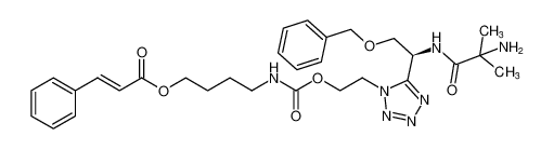 2-Propenoic acid, 3-phenyl-,4-[[[2-[5-[(1S)-1-[(2-amino-2-methyl-1-oxopropyl)amino]-2-(phenylmethoxy)ethyl]-1H-tetrazol-1-yl]ethoxy]carbonyl]amino]butyl ester, (2E)- CAS:295335-44-3 manufacturer & supplier