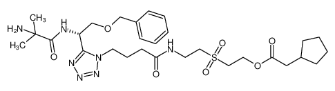 Cyclopentaneacetic acid,2-[[2-[[4-[5-[(1S)-1-[(2-amino-2-methyl-1-oxopropyl)amino]-2-(phenylmethoxy)ethyl]-1H-tetrazol-1-yl]-1-oxobutyl]amino]ethyl]sulfonyl]ethyl ester CAS:295335-82-9 manufacturer & supplier