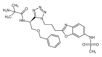 (S)-2-amino-N-(2-(benzyloxy)-1-(1-(3-(6-(methylsulfonamido)benzo[d]oxazol-2-yl)propyl)-1H-tetrazol-5-yl)ethyl)-2-methylpropanamide CAS:295337-04-1 manufacturer & supplier