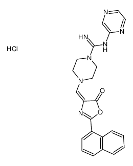 4-(2-naphthalen-1-yl-5-oxo-oxazol-4-ylidenemethyl)-N-pyrazin-2-yl-piperazine-1-carboxamidine hydrochloride CAS:295340-80-6 manufacturer & supplier