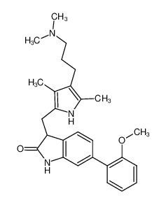 3-[4-(3-Dimethylamino-propyl)-3,5-dimethyl-1H-pyrrol-2-ylmethyl]-6-(2-methoxy-phenyl)-1,3-dihydro-indol-2-one CAS:295799-75-6 manufacturer & supplier