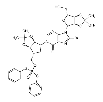 8-bromo-N-1-[(1R,2S,3R,4R)-2,3-(isopropylidenedioxy)-4-[[(bisphenylthiophosphoryl)oxy]methyl]cyclopentyl]-2',3'-O-isopropylideneinosine CAS:295805-80-0 manufacturer & supplier