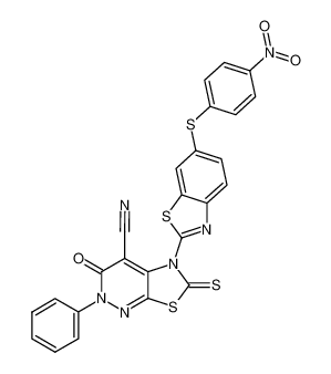 2-(4-cyano-3-oxo-2-phenyl-6-thioxo-thiazolo[5,4-c]pyridazin-5-yl)-6-(4-nitrophenylthio)benzthiazole CAS:296232-51-4 manufacturer & supplier