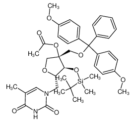 (2S,3S,4R)-4-acetoxy-3-(tert-butyldimethylsilyloxy)-4-(4,4'-dimethoxytrityl)oxymethyl-2-((thymin-1-yl)methyl)tetrahydrofuran CAS:296250-75-4 manufacturer & supplier