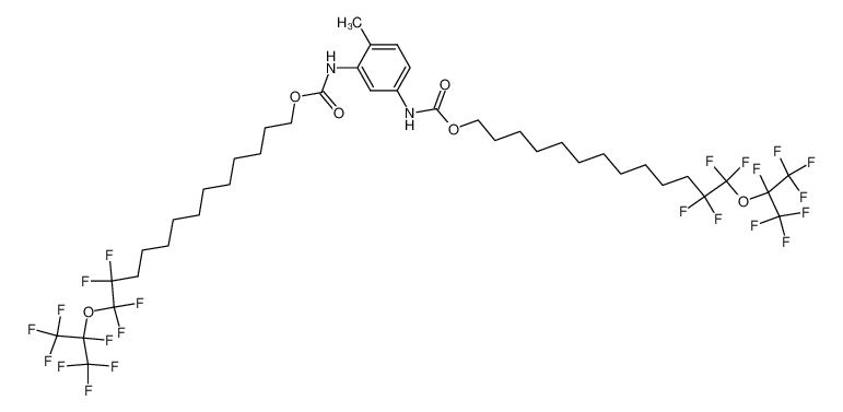 {4-Methyl-3-[12,12,13,13-tetrafluoro-13-(1,2,2,2-tetrafluoro-1-trifluoromethyl-ethoxy)-tridecyloxycarbonylamino]-phenyl}-carbamic acid 12,12,13,13-tetrafluoro-13-(1,2,2,2-tetrafluoro-1-trifluoromethyl-ethoxy)-tridecyl ester CAS:29627-50-7 ma