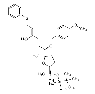 tert-Butyl-(1-{(2S,5R)-5-[(E)-(S)-1-(4-methoxy-benzyloxy)-4-methyl-6-phenylsulfanyl-hex-4-enyl]-5-methyl-tetrahydro-furan-2-yl}-1-methyl-ethoxy)-dimethyl-silane CAS:296762-93-1 manufacturer & supplier