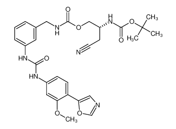 (R)-2-((tert-butoxycarbonyl)amino)-3-cyanopropyl (3-(3-(3-methoxy-4-(oxazol-5-yl)phenyl)ureido)benzyl)carbamate CAS:297728-23-5 manufacturer & supplier