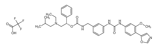 (S)-2-(ethyl(isobutyl)amino)-1-phenylethyl (3-(3-(3-methoxy-4-(oxazol-5-yl)phenyl)ureido)benzyl)carbamate 2,2,2-trifluoroacetate CAS:297729-32-9 manufacturer & supplier