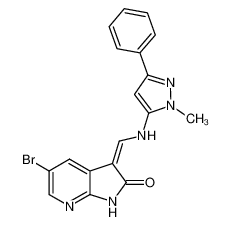 5-bromo-3-{[(1-methyl-3-phenyl-1H-pyrazol-5-yl) amino]methylidene}-1,3-dihydro-2H-pyrrolo[2,3-b]pyridin-2-one CAS:297755-94-3 manufacturer & supplier