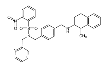 N-(4-(((1-methyl-1,2,3,4-tetrahydronaphthalen-2-yl)amino)methyl)benzyl)-2-nitro-N-(pyridin-2-ylmethyl)benzenesulfonamide CAS:298182-27-1 manufacturer & supplier